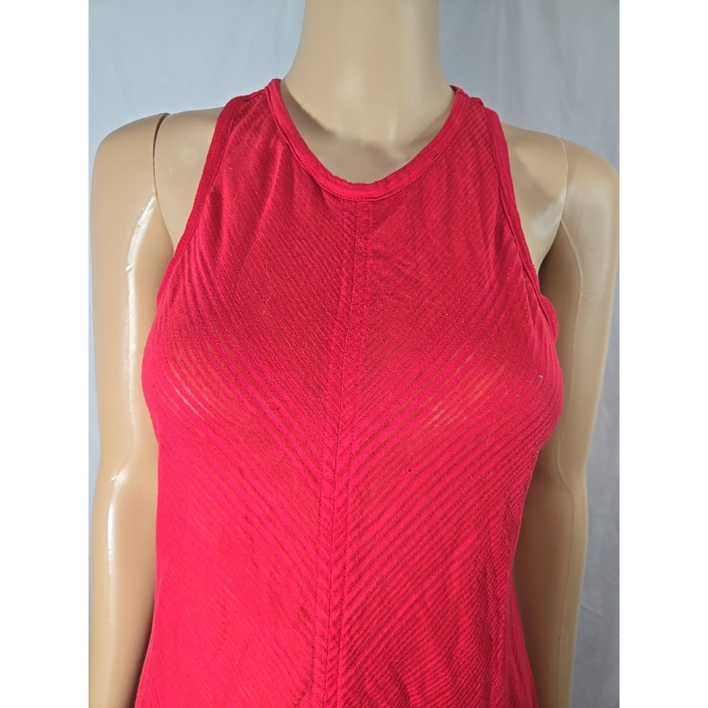 Athleta Small Racerback Tank Top Semi Sheer Red Athleisure Activewear - Picture 5 of 8